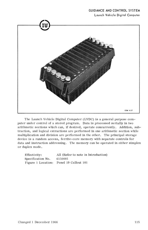 Instrument Unit Launch Vehicle Digital Computer